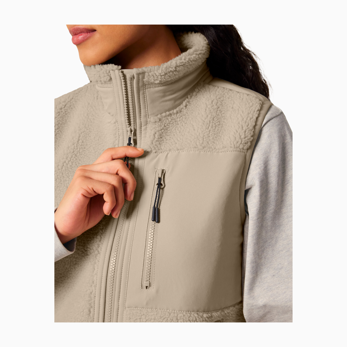 Kind Sherpa Sleeveless Zipper Jacket (Design on the back)