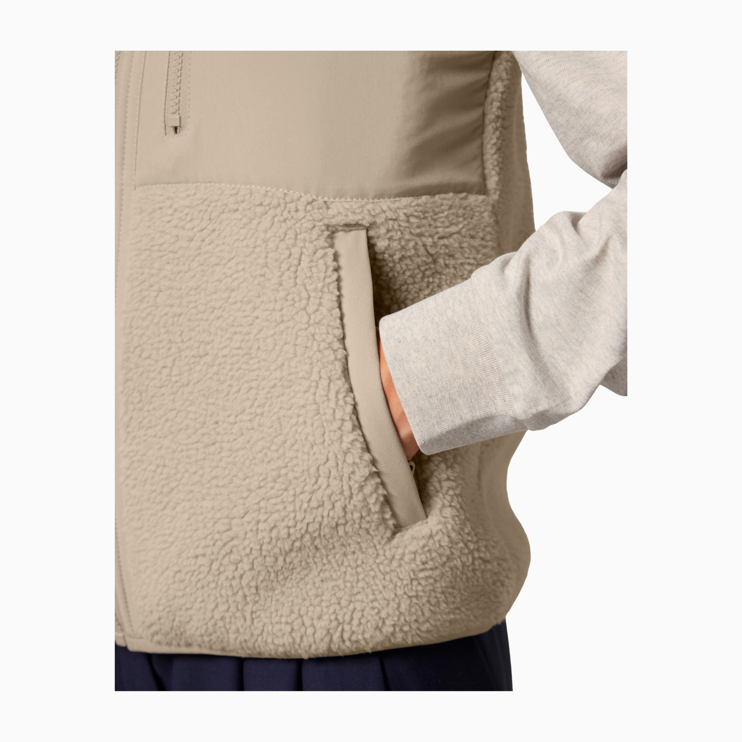 Kind Sherpa Sleeveless Zipper Jacket (Design on the back)