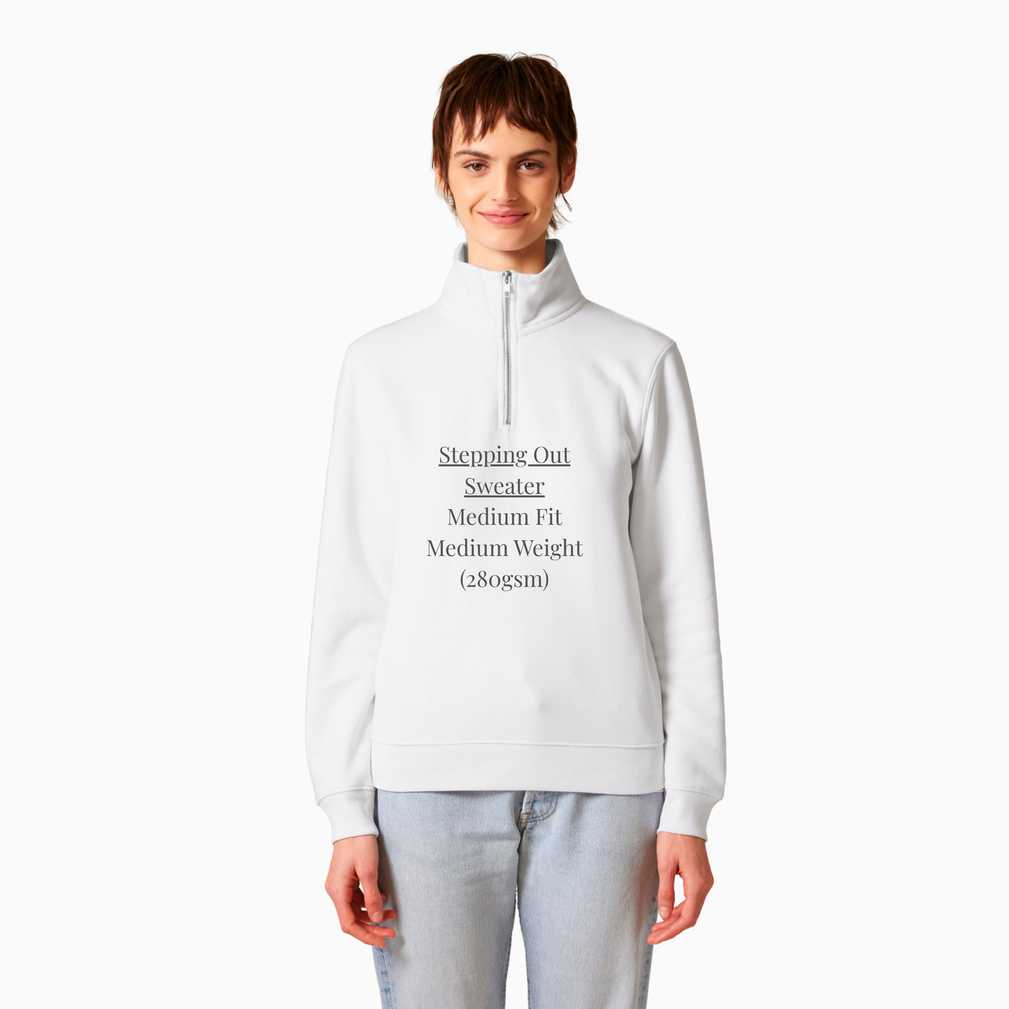 Relax High Neck Quarter Zip Sweater