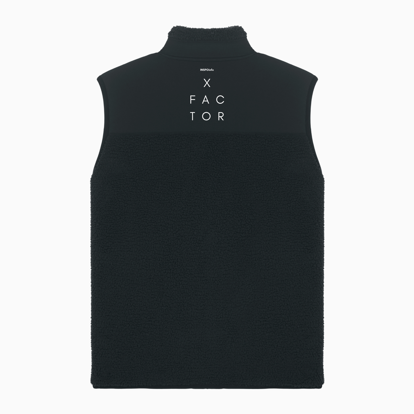 X Factor Sherpa Sleeveless Zipper Jacket (Design on the back)