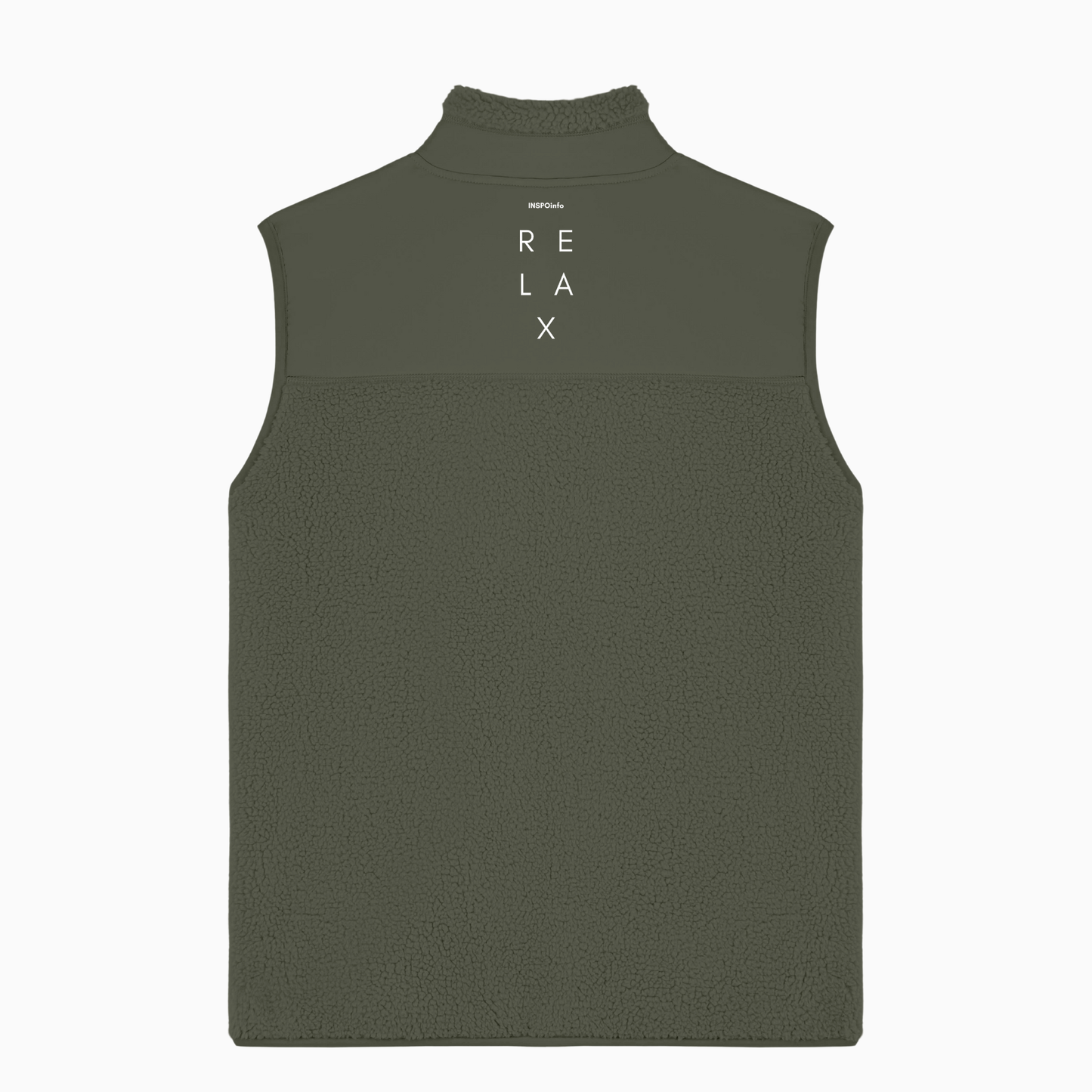 Relax Sherpa Sleeveless Zipper Jacket (Design on the Back)