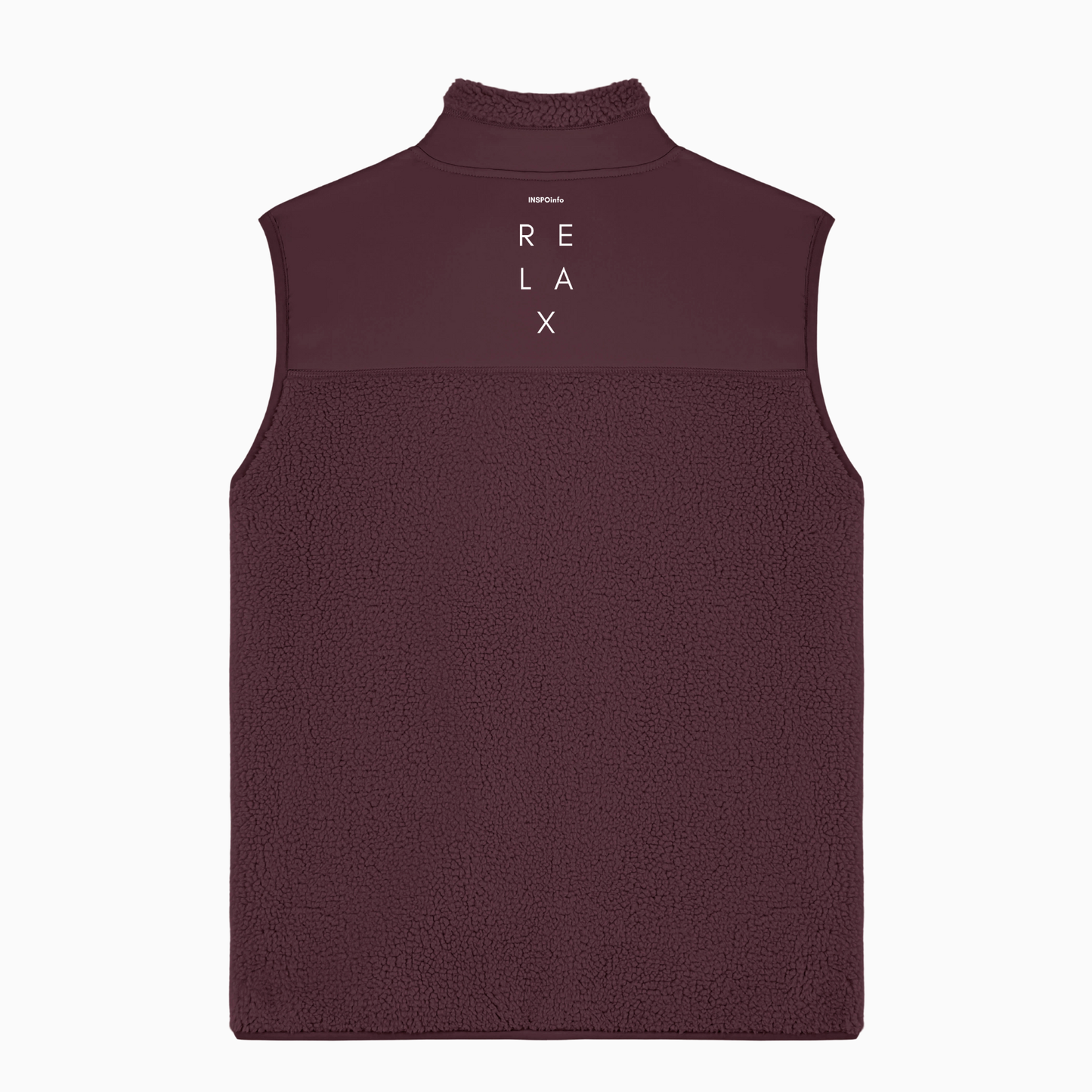 Relax Sherpa Sleeveless Zipper Jacket (Design on the Back)