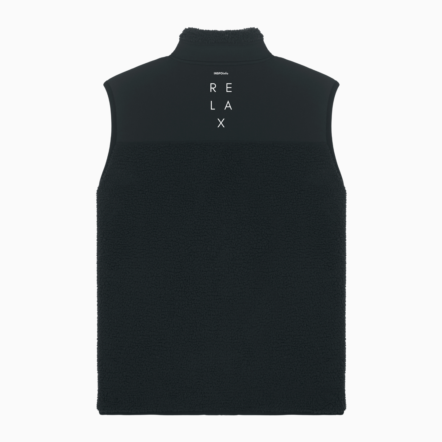 Relax Sherpa Sleeveless Zipper Jacket (Design on the Back)