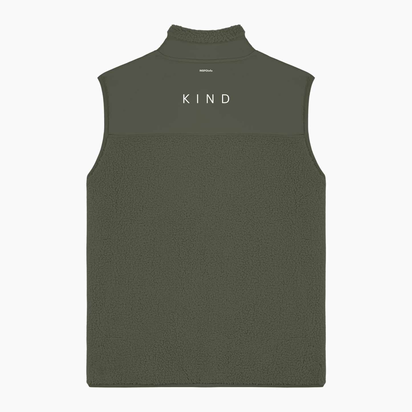 Kind Sherpa Sleeveless Zipper Jacket (Design on the back)
