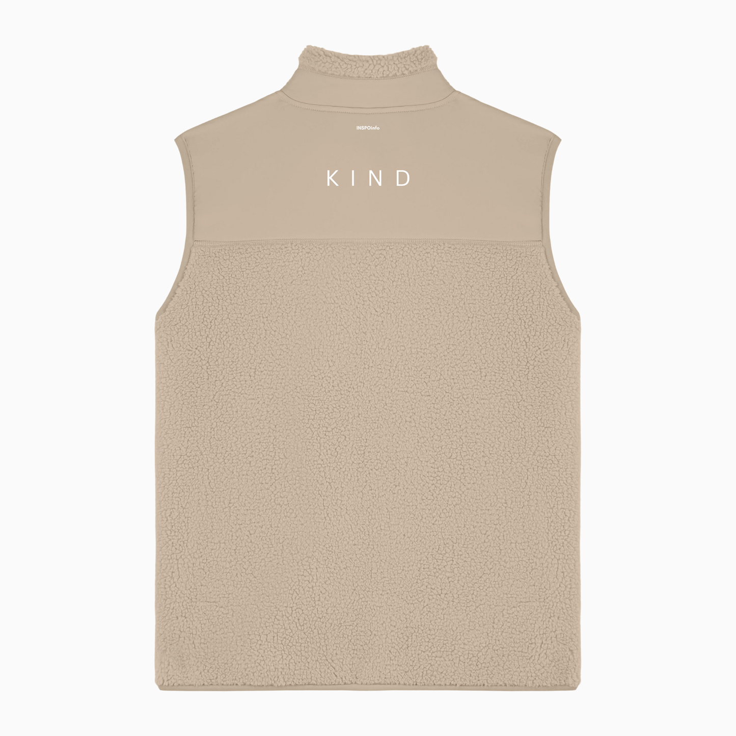 Kind Sherpa Sleeveless Zipper Jacket (Design on the back)