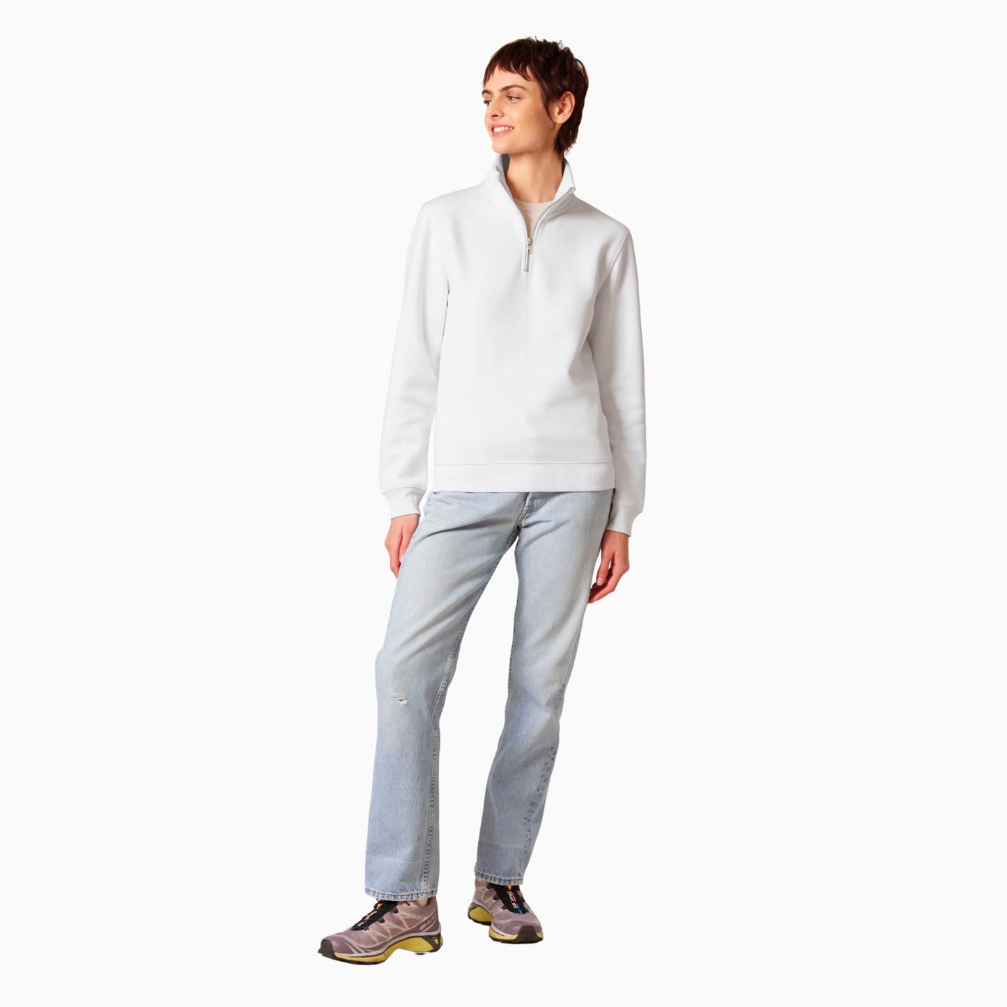 Relax High Neck Quarter Zip Sweater