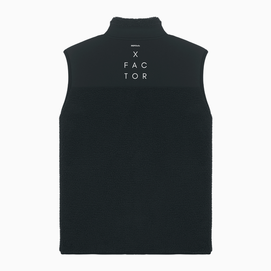 X Factor Sherpa Sleeveless Zipper Jacket (Design on the back)