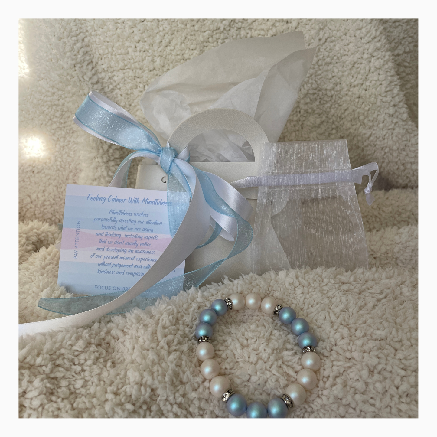 Swarovski Crystal Bracelet | Blue & White Pearls (AU)