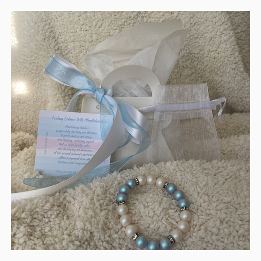 Swarovski Crystal Bracelet | Blue & White Pearls (AU)