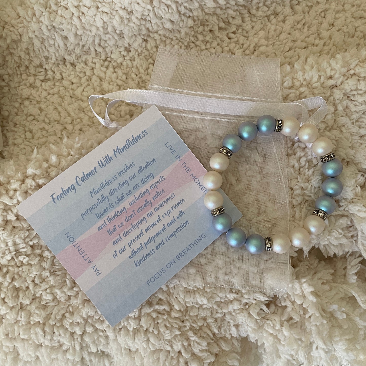 Swarovski Crystal Bracelet | Blue & White Pearls (AU)