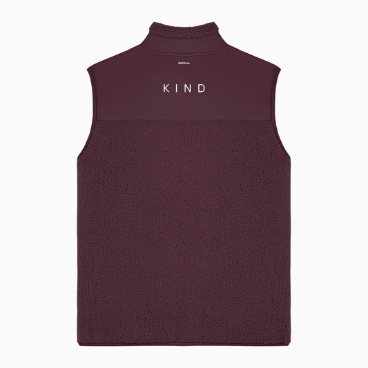 Kind Sherpa Sleeveless Zipper Jacket (Design on the back)