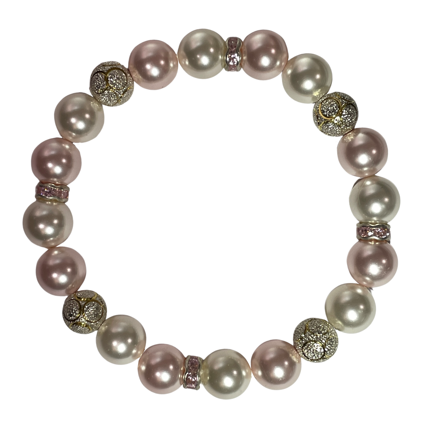 Swarovski Crystal Pale Pink & Creme Pearl Bracelet (AU)