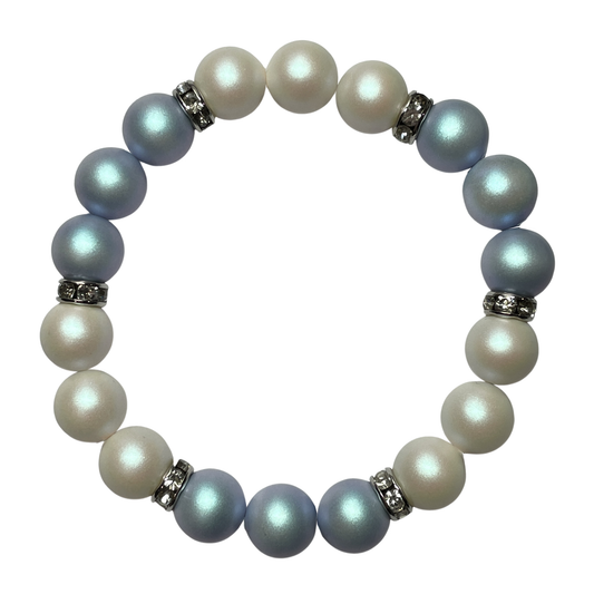 Swarovski Crystal Bracelet | Blue & White Pearls (AU)